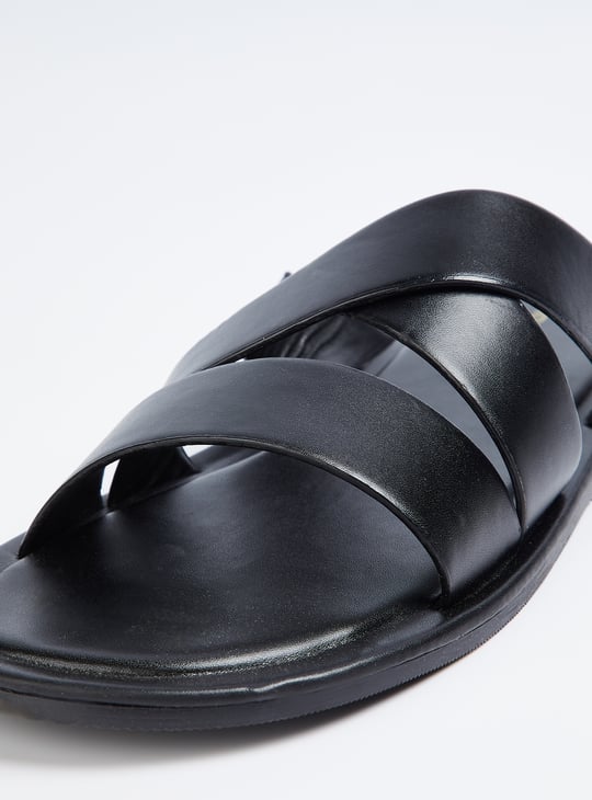 Men Solid Double Strap Comfort Sandals