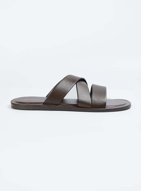 Men Solid Double Strap Comfort Sandals