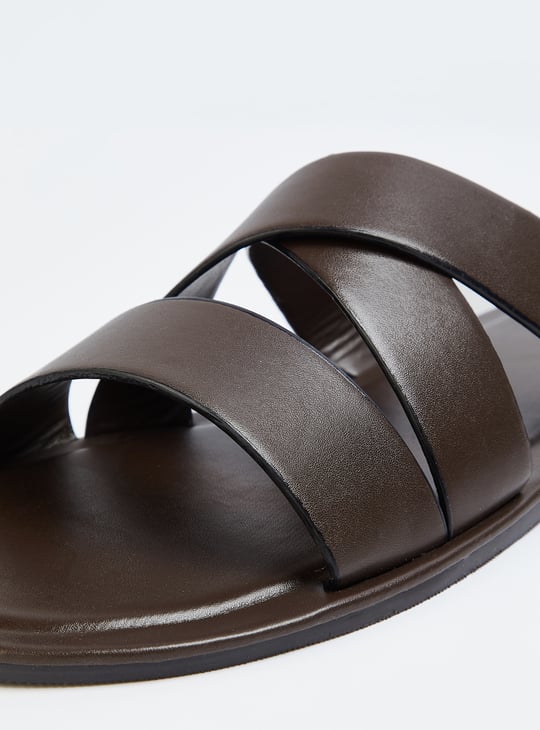Men Solid Double Strap Comfort Sandals