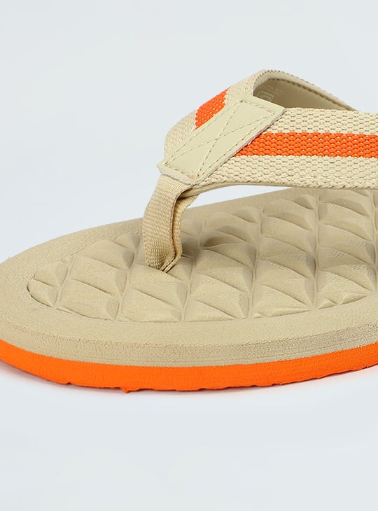 Men Embossed V-Strap Flip Flops