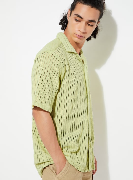 URB_N Men Oversized Woven Resort Shirt