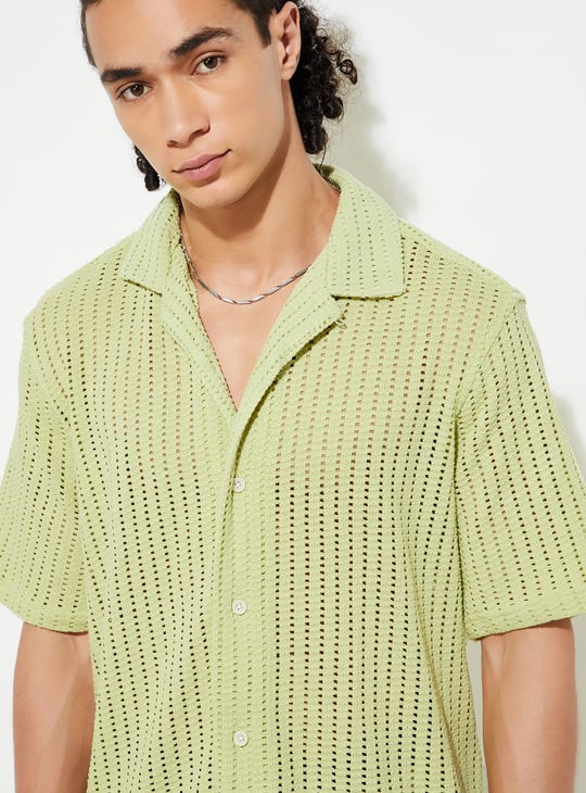 URB_N Men Oversized Woven Resort Shirt