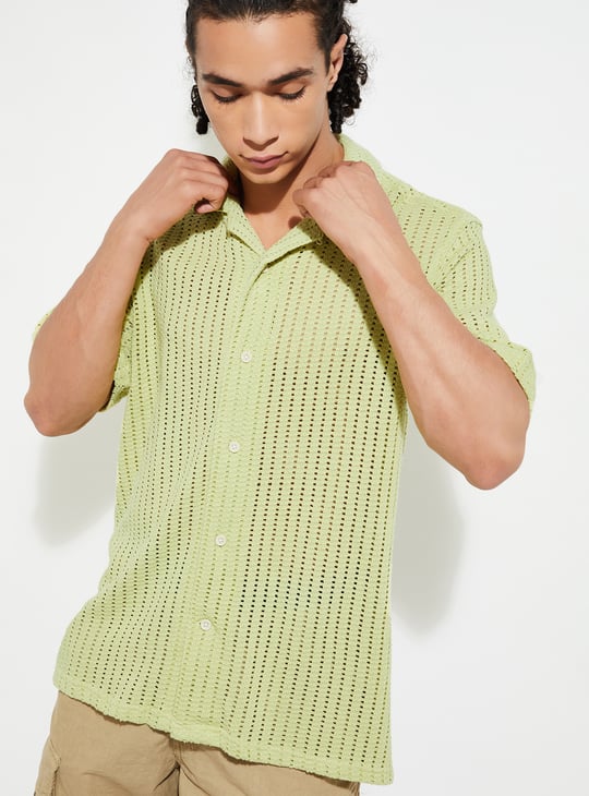 URB_N Men Oversized Woven Resort Shirt