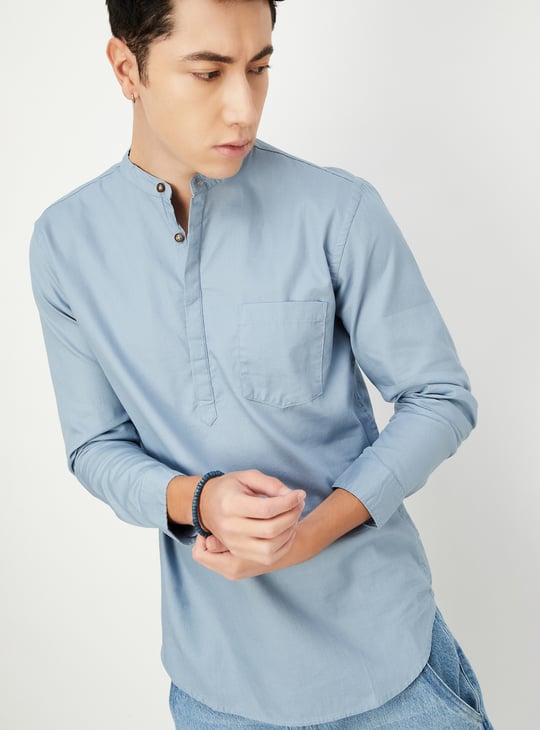 Men Solid Short Kurta