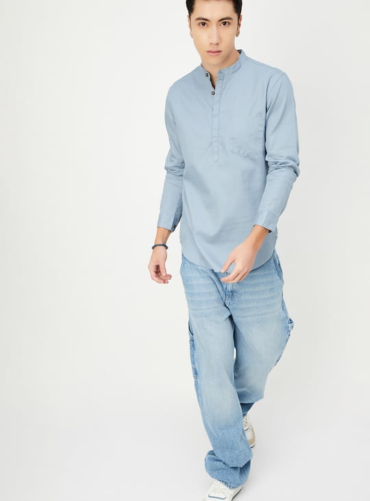 Men Solid Short Kurta