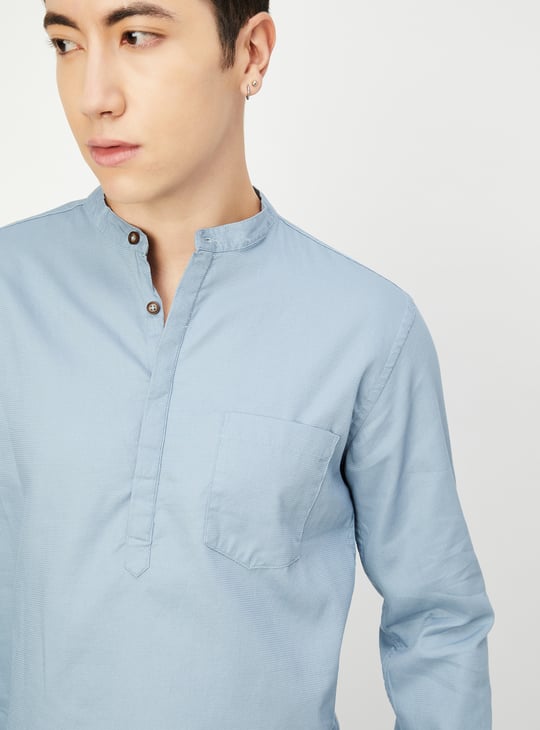 Men Solid Short Kurta