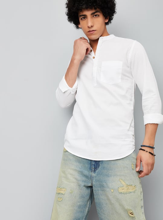 Men Solid Short Kurta