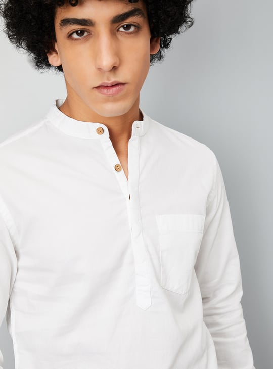 Men Solid Short Kurta