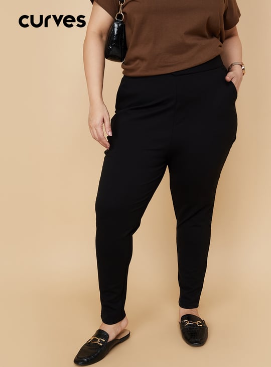 Women Solid Ponte Knit Treggings