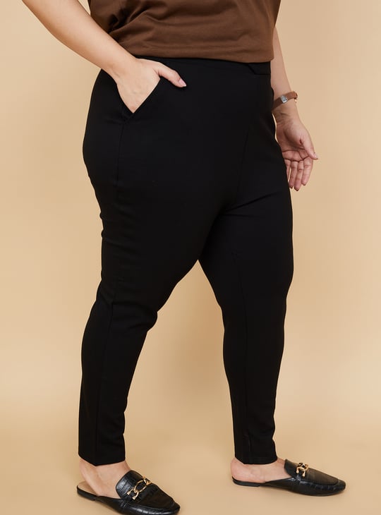 Women Solid Ponte Knit Treggings