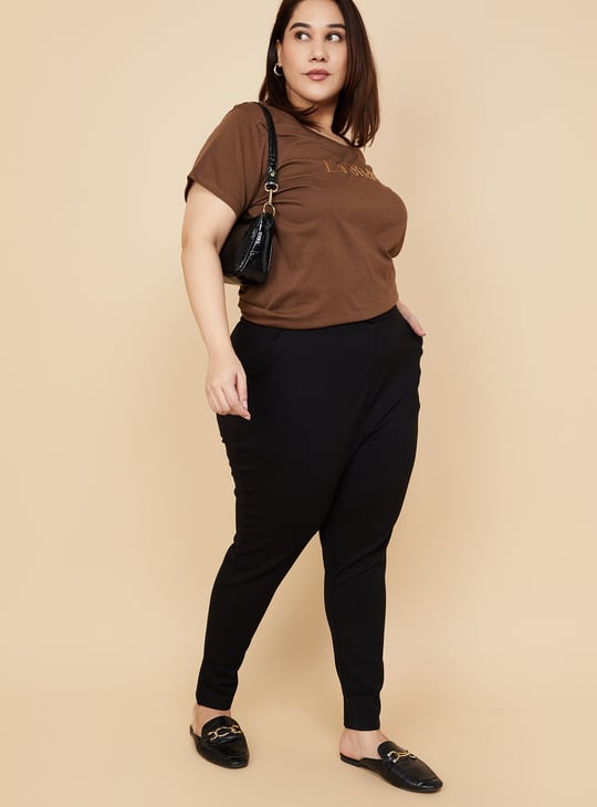 Women Solid Ponte Knit Treggings