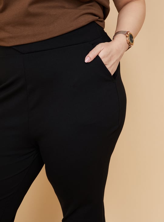 Women Solid Ponte Knit Treggings