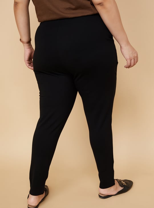 Women Solid Ponte Knit Treggings