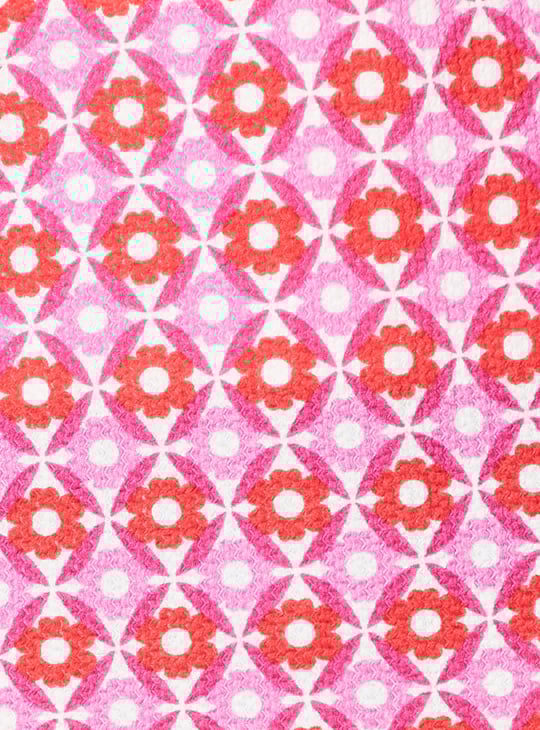 Girls Printed Pinafore Dress with T-shirt