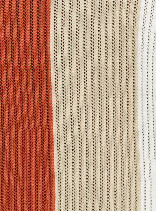 URB_N Men Oversized Striped Knit Polo T-shirt