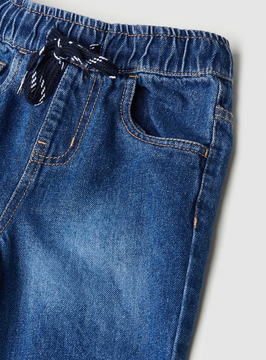 Boys Printed Denim Joggers Printed