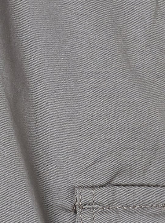 Boys Solid Bermuda Shorts with Cargo Pockets