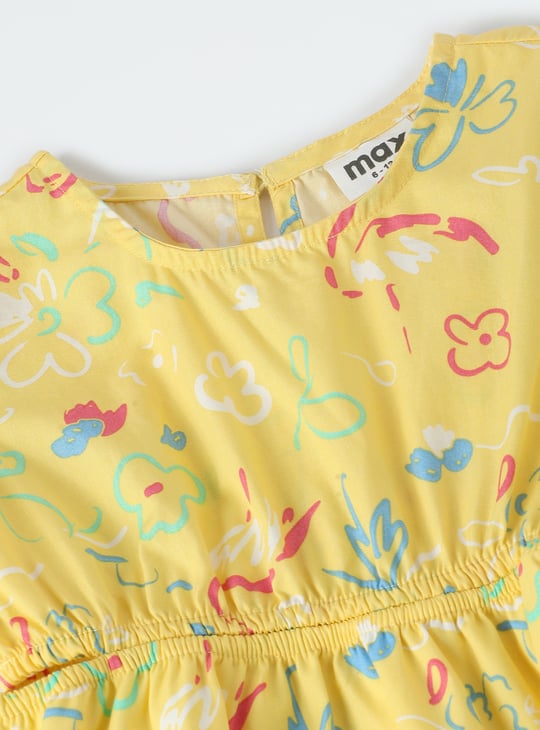 Girls Printed Fit & Flare Dress