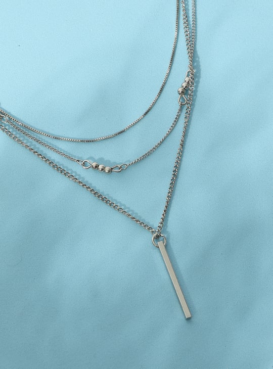 Women Layered Lariat Necklace