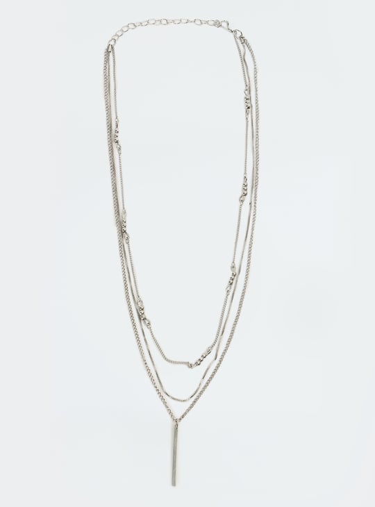 Women Layered Lariat Necklace