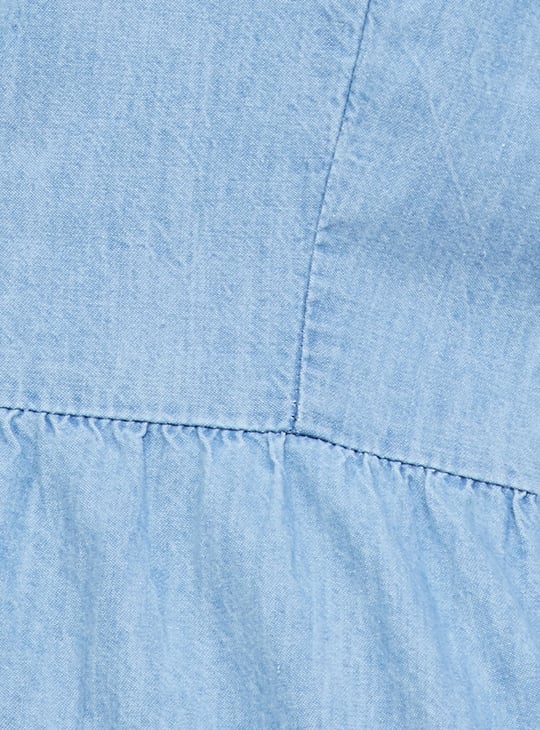 Women Pinafore Denim Dress with T-shirt