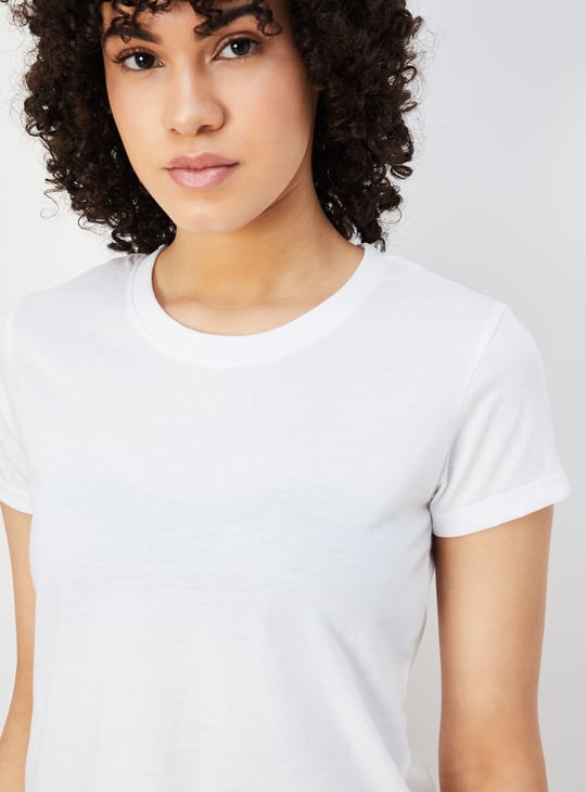 Women Pinafore Denim Dress with T-shirt