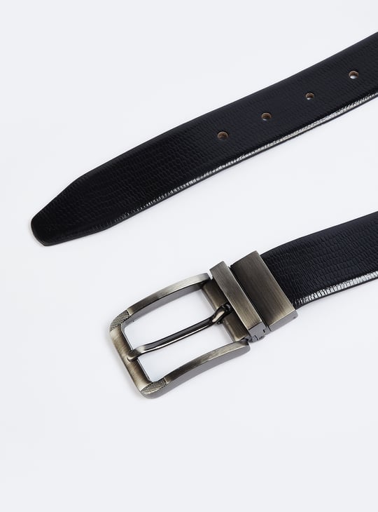 Men Textured Reversible Formal Belt