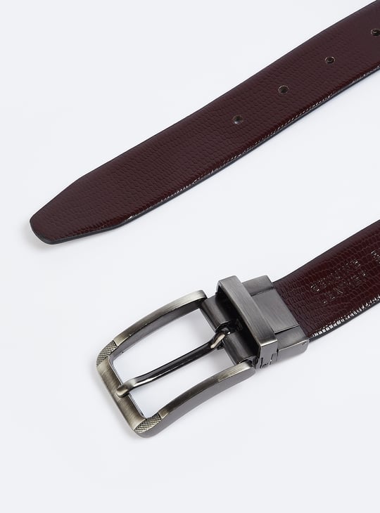 Men Textured Reversible Formal Belt