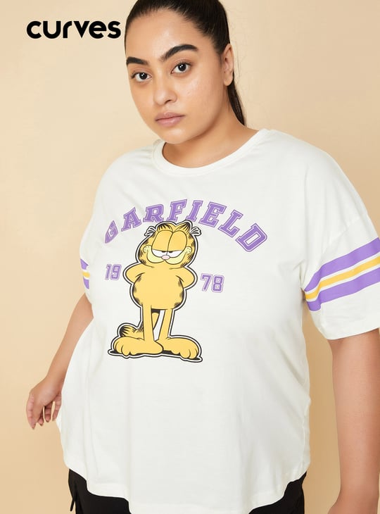 Women Garfield Printed Sports T-shirt