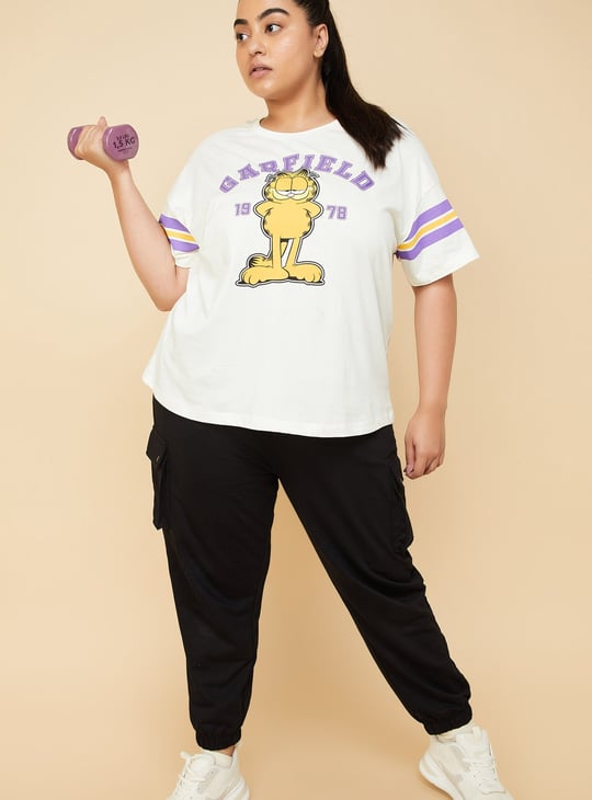 Women Garfield Printed Sports T-shirt