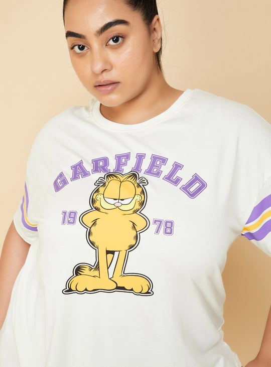 Women Garfield Printed Sports T-shirt