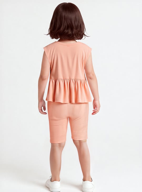 Girls Printed Shorts Set