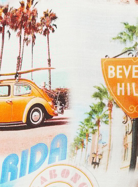 URB_N Women Printed Knotted Hem Shirt