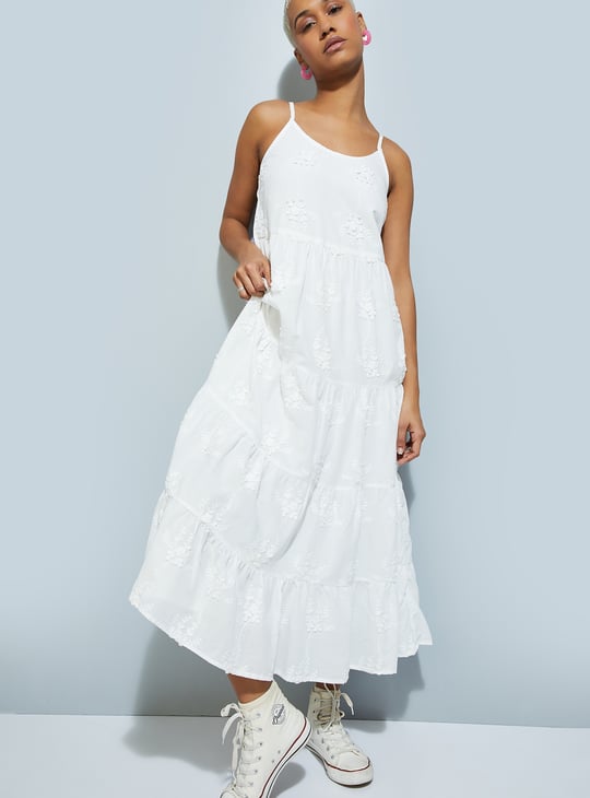 URB_N Women Embroidered Tiered Dress