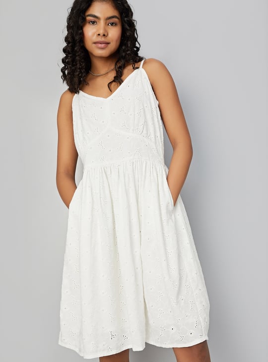 Women Schiffli Strappy Dress