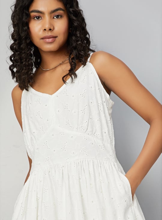 Women Schiffli Strappy Dress