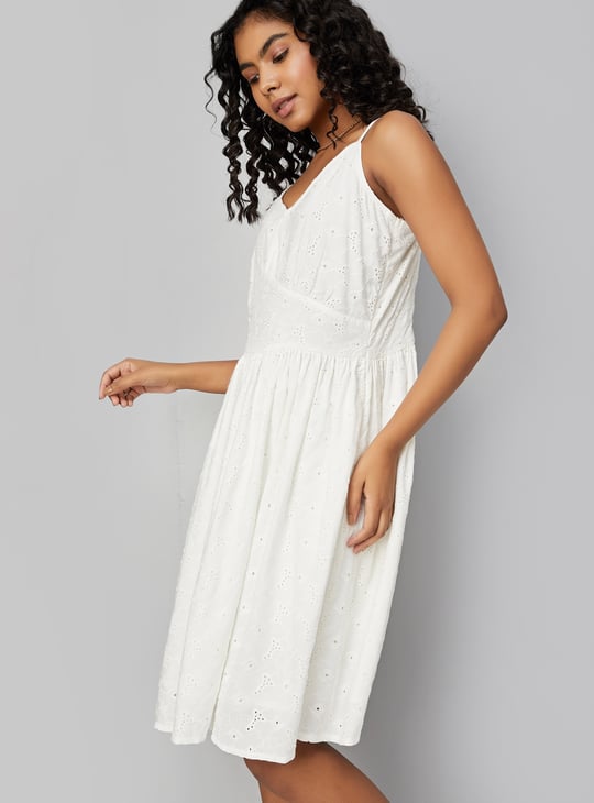 Women Schiffli Strappy Dress