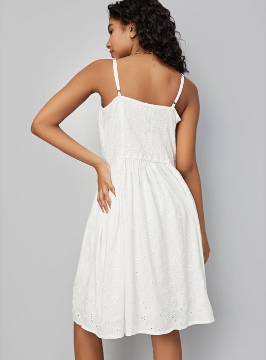 Women Schiffli Strappy Dress