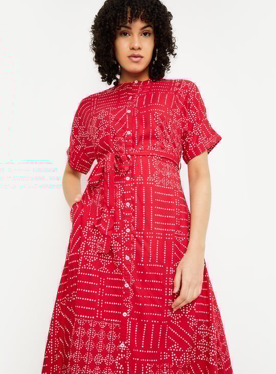 Women Printed Shirt Dress
