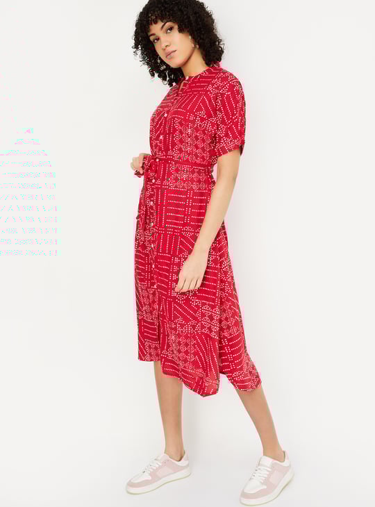 Women Printed Shirt Dress