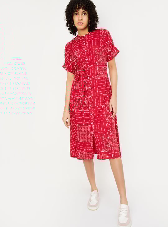 Women Printed Shirt Dress