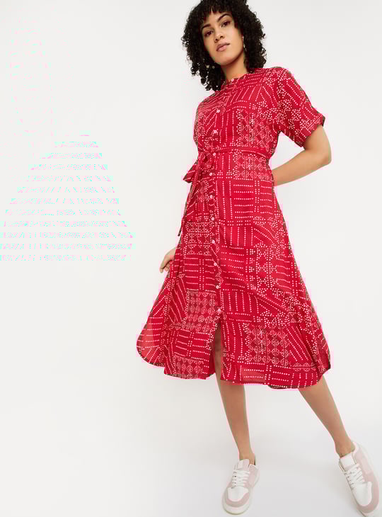 Women Printed Shirt Dress