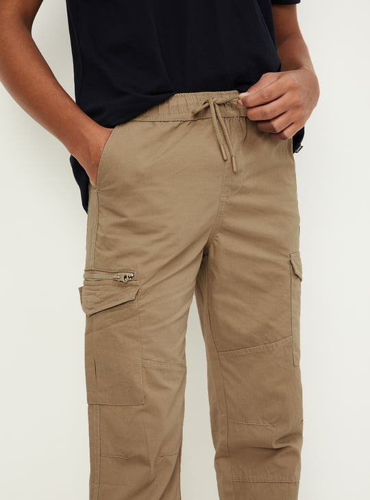 Boys Solid Cargo Pants
