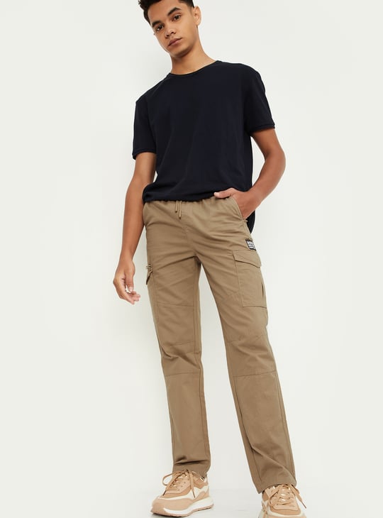 Boys Solid Cargo Pants