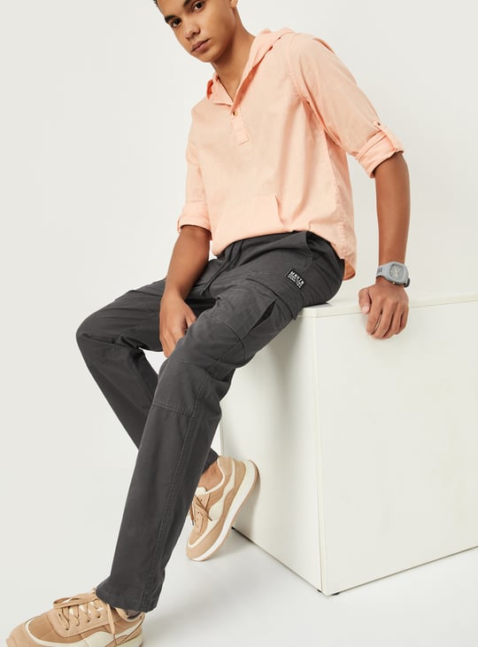 Boys Solid Cargo Pants