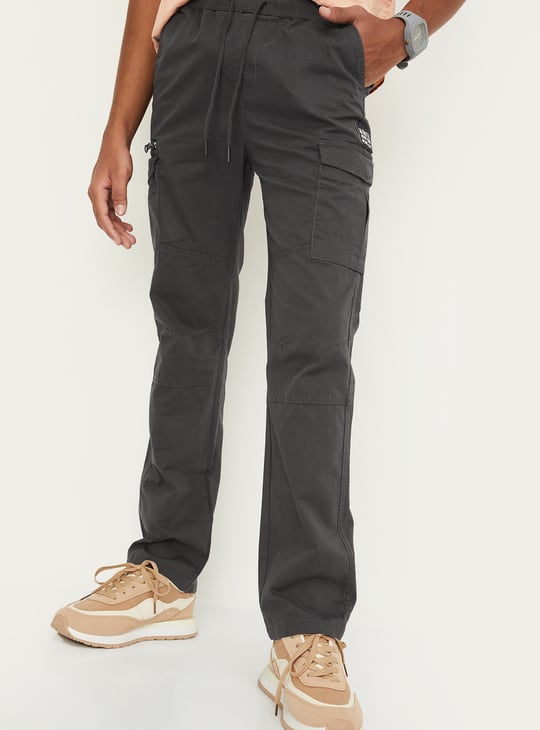 Boys Solid Cargo Pants