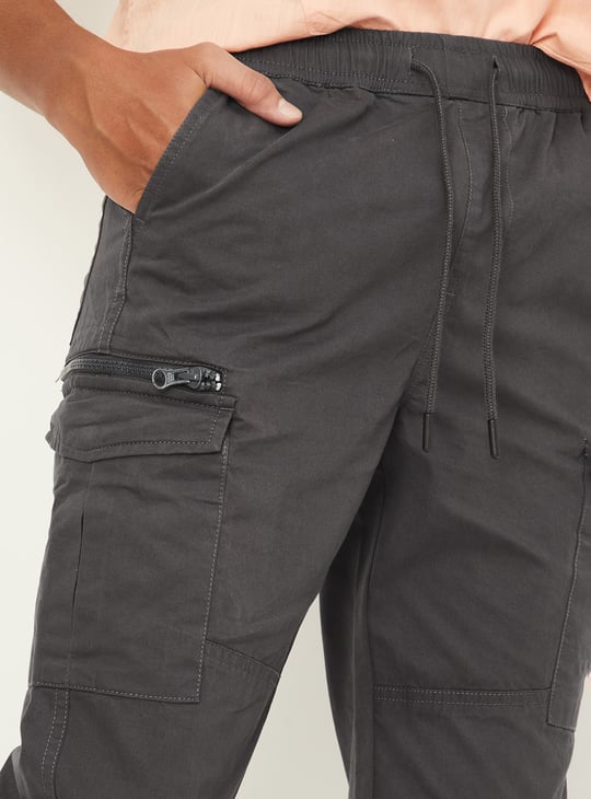 Boys Solid Cargo Pants