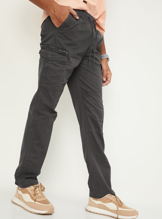 Boys Solid Cargo Pants