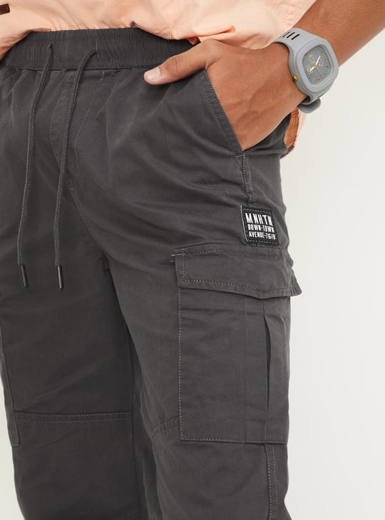 Boys Solid Cargo Pants