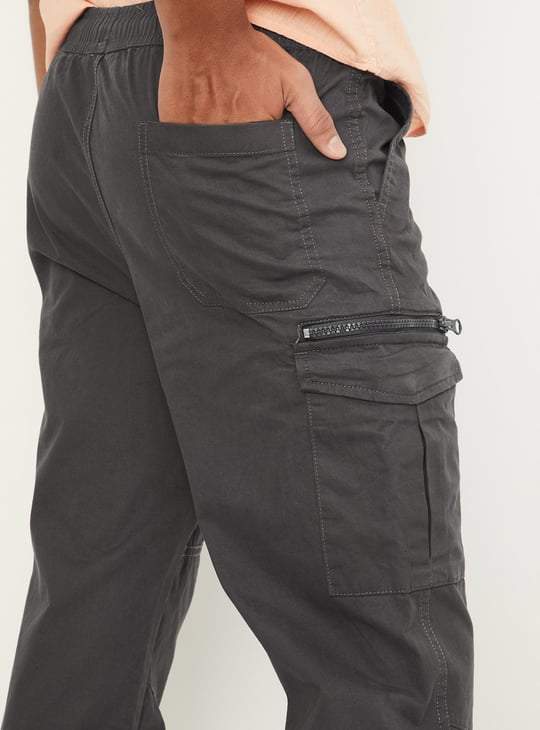 Boys Solid Cargo Pants